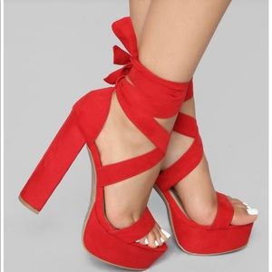 Fashion Nova Red Platform Heels